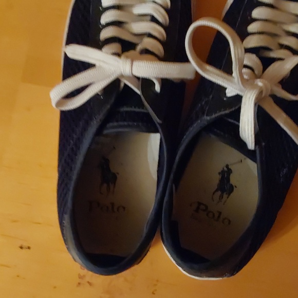 POLO RALPH LAUREN NELSON MESH SNEAKERS SIZE 8.5 NAVY BLUE N WHITE - Picture 2 of 7